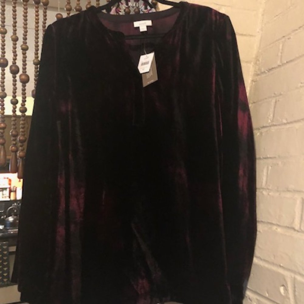 J Jill new rayon nylon velvet tunic top